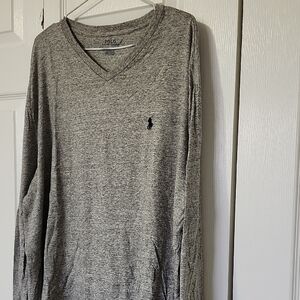 Polo by Ralph Lauren Gray Classic Fit Shirt V-neck